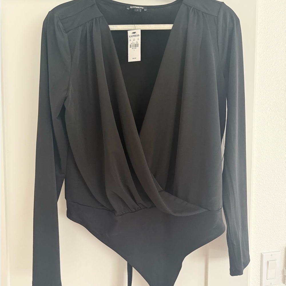 Express Black Long Sleeve Bodysuit